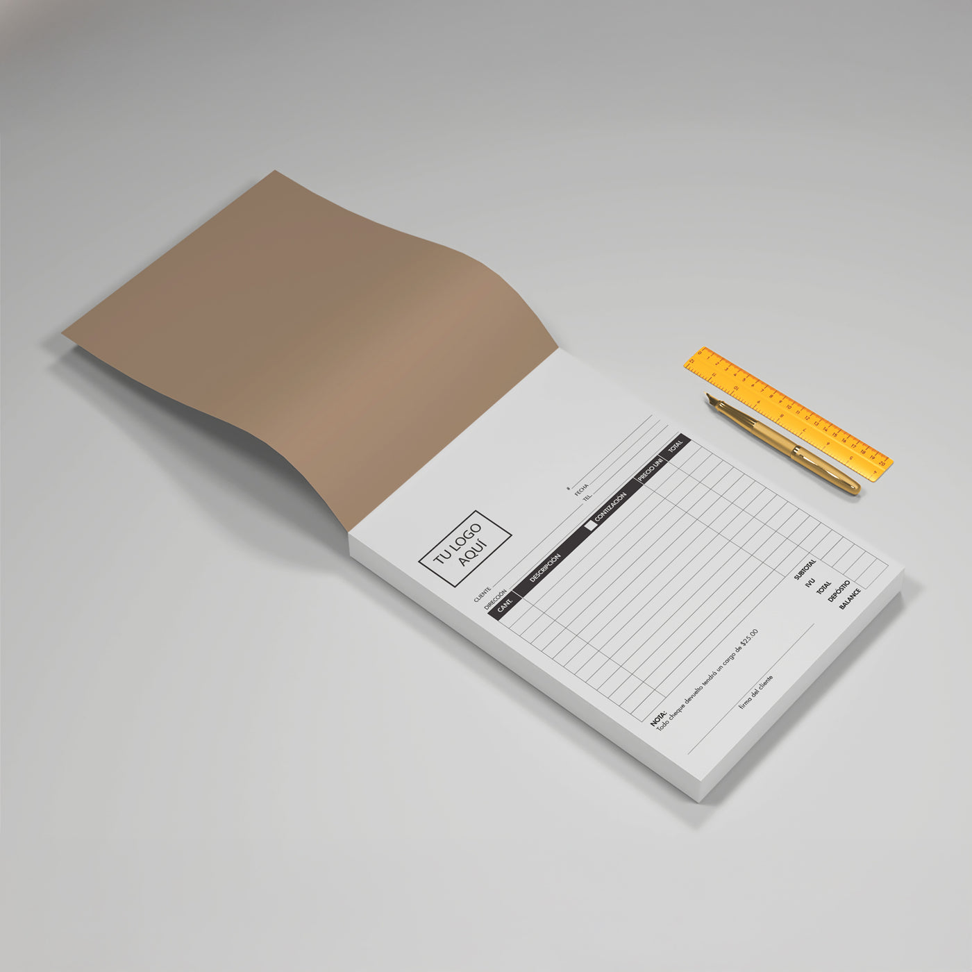 Libretas de Recibo 1/2 Página B/N – 2 Partes (50 Sets)