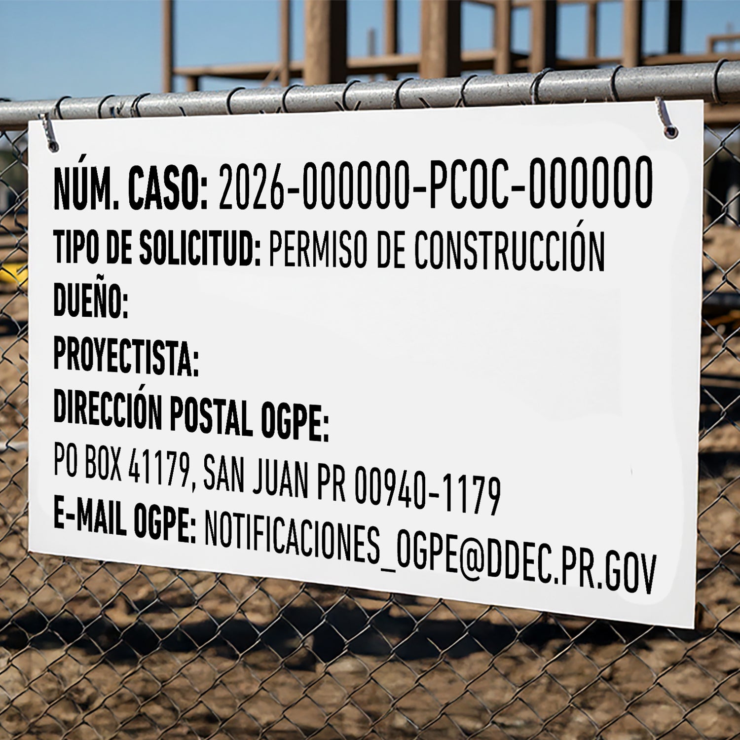 D Board Horizontal para Permisos 48” x 24”